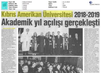 KIBRIS AMERİKAN ÜNİVERSİTESİ “GİRİŞİMCİLİK” TEMALI 2018-2019 EĞİTİM-ÖĞRETİM YILI AÇILIŞ TÖRENİ YAPILDI