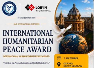 INTERNATIONAL HUMANITARIAN PEACE AWARD – 2 September-OXFORD UNIVERSITY
