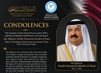 EXPRESSION OF CONDOLENCES ON THE PASSING OF HIS HIGHNESS SHEIKH HAMAD BIN KHALIFA AL THANI