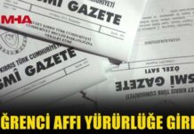 KKTC’DE ÖĞRENCİ AFFI YÜRÜRLÜĞE GİRDİ